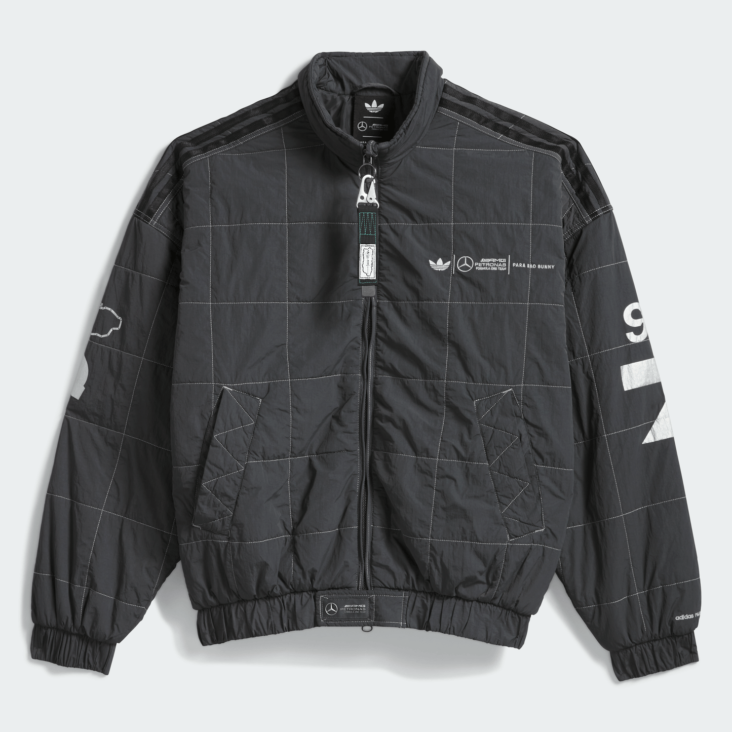 adidas para Bad Bunny x Mercedes - AMG F1 Racing Jacket Grey - BAD BUNNY X ADIDAS