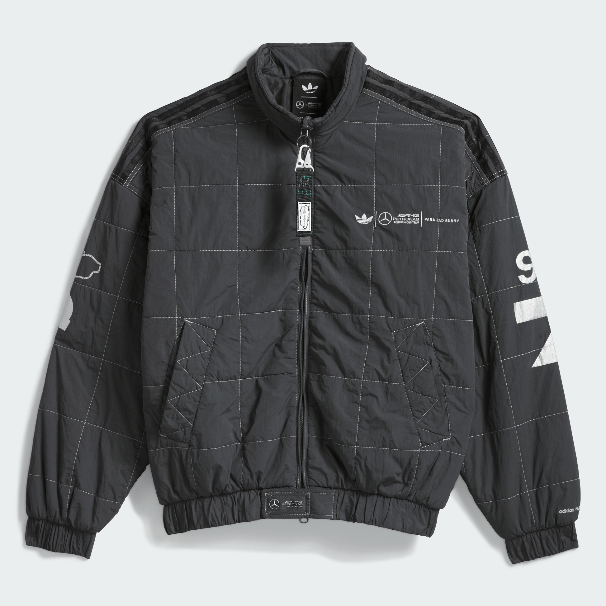 adidas para Bad Bunny x Mercedes - AMG F1 Racing Jacket Grey - BAD BUNNY X ADIDAS