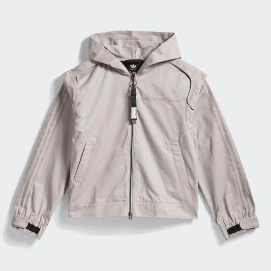 adidas para Bad Bunny x Mercedes - AMG F1 Racing Zip Up Track Top with Balaclava Grey - BAD BUNNY X ADIDAS