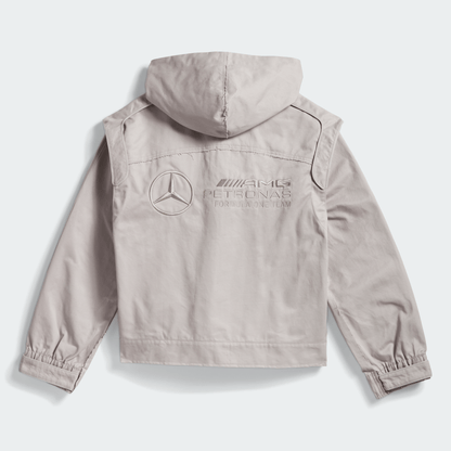 adidas para Bad Bunny x Mercedes - AMG F1 Racing Zip Up Track Top with Balaclava Grey - BAD BUNNY X ADIDAS